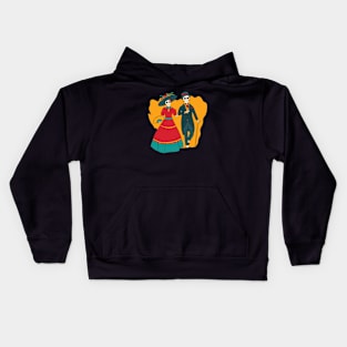 Dia de los Muertos Skeleton Couple Kids Hoodie